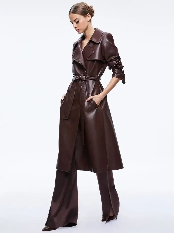 ELICIA VEGAN LEATHER TRENCH COAT